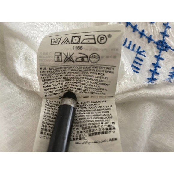 Old Navy Cover Up Tunic Large SS Blue Embroidery NEW - Picture 8 of 9